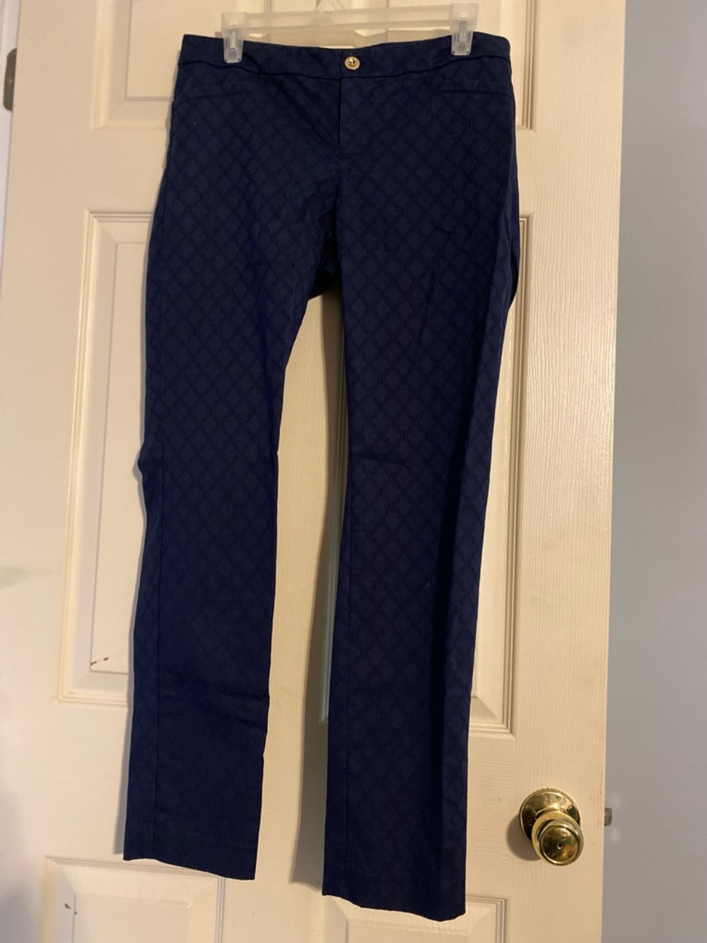 PRICE DROP Lilly Pulitzer Navy Blue Kelly Straight Ankle Length Pants, Size 8